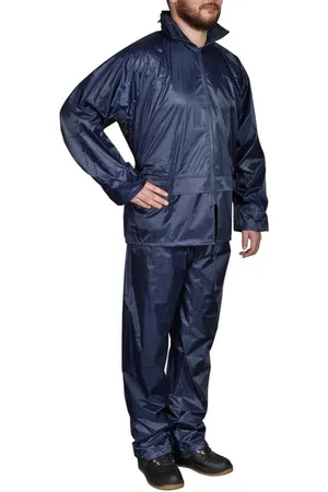 vidaXL Regenmantel Blaue Regenbekleidung für Männer 2-teilig mit Kapuze Größe XL - Verkäufer: Traumpreisfabrik