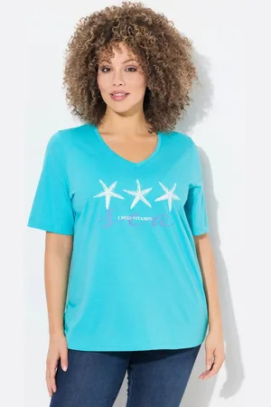 Ulla Popken T-Shirt T-Shirt Seestern Classic V-Ausschnitt Halbarm - Verkäufer: Popken Fashion Group