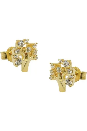 GALLAY Paar Ohrstecker Ohrring 9x8mm Baum mit Zirkonias GOLD 9Kt (1-tlg) - Verkäufer: Cats Collection