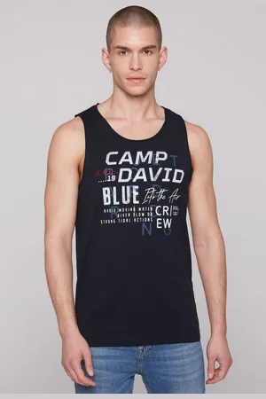 Camp David Tanktop mit offenen Kanten an den Ausschnitten