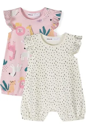 Minoti Schlafoverall Strampler mit Rüschen im 2-er Pack (0-24m) - Verkäufer: