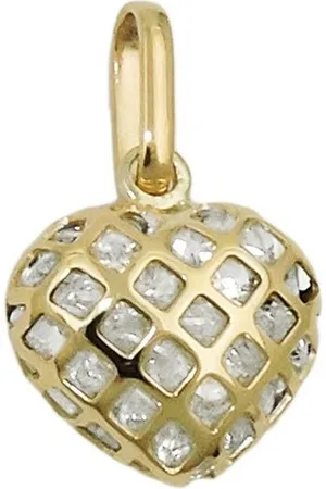GALLAY Herzanhänger 11x12mm Herz gefüllt mit kleinen Zirkonias 9Kt GOLD (Anhänger, 1-tlg) - Verkäufer: Cats Collection