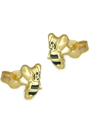 GALLAY Paar Ohrstecker Ohrring 7x6mm Biene schwarz lackiert 9Kt GOLD (1-tlg) - Verkäufer: Cats Collection