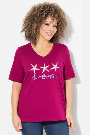 Ulla Popken T-Shirt T-Shirt Seestern Classic V-Ausschnitt Halbarm - Verkäufer: Popken Fashion Group
