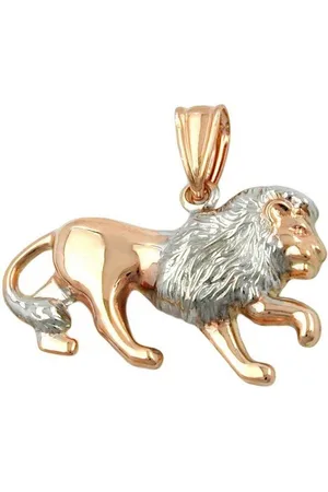 GALLAY Sternzeichenanhänger 15x23mm Löwe bicolor rhodiniert 9Kt Rotgold (1-tlg) - Verkäufer: Cats Collection
