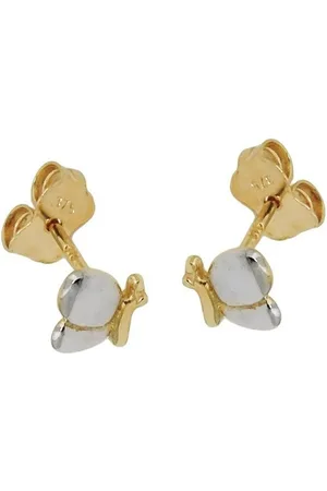 GALLAY Paar Ohrstecker Ohrring 6x5mm Schmetterling bicolor glänzend 9Kt GOLD (1-tlg) - Verkäufer: Cats Collection