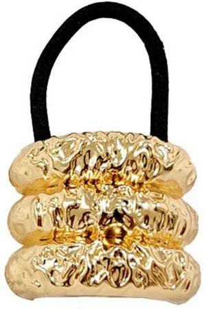 Karma Haargummi vers. Modelle Schwarz Gold Metall Damen Haarzopf Haarschmuck modern, Damenhaarschmuck, Damenhaargummi Damenhaarzopf - Verkäufer: Sanixa