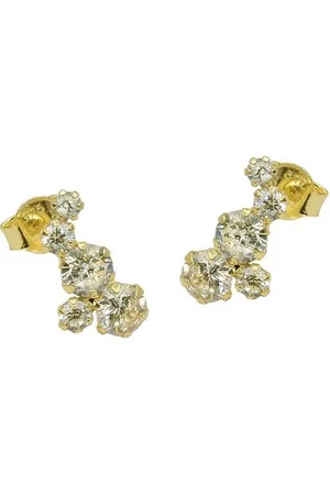 GALLAY Paar Ohrstecker Ohrring 12x6mm Bogen je 5 Zirkonias 9Kt GOLD (1-tlg) - Verkäufer: Cats Collection