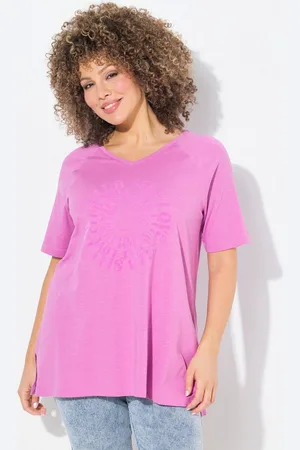 Ulla Popken T-Shirt T-Shirt Flockdruck V-Ausschnitt Raglan-Halbarm - Verkäufer: Popken Fashion Group