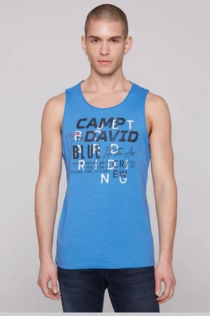 Camp David Tanktop mit offenen Kanten an den Ausschnitten