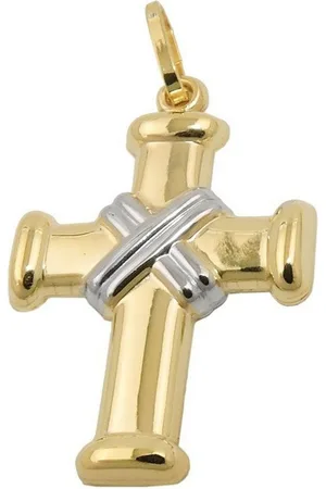 GALLAY Kreuzanhänger Anhänger 20x15mm Kreuz bicolor 9Kt GOLD (1-tlg) - Verkäufer: Cats Collection