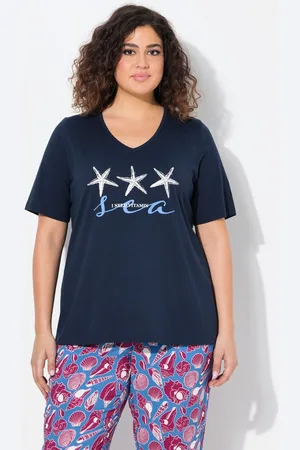 Ulla Popken T-Shirt T-Shirt Seestern Classic V-Ausschnitt Halbarm - Verkäufer: Popken Fashion Group