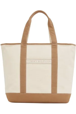 Tommy Hilfiger Tragetasche TH SUMMER CANVAS TOTE, Damen Henkeltasche, Beuteltasche, Strandtasche mit Kontrastbesatz