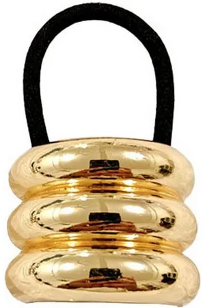 Karma Haargummi vers. Modelle Schwarz Gold Metall Damen Haarzopf Haarschmuck modern, Damenhaarschmuck, Damenhaargummi Damenhaarzopf - Verkäufer: Sanixa