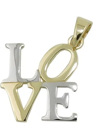 GALLAY Kettenanhänger Anhänger 14x14mm LOVE bicolor 9Kt GOLD (1-tlg) - Verkäufer: Cats Collection