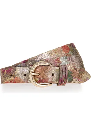 Tamaris Ledergürtel Florales Muster im Metallic-Design oder Animal-Look, 3 cm breit
