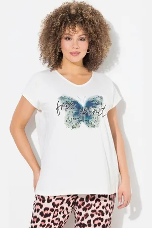 Ulla Popken T-Shirt T-Shirt Schmetterling Oversized V-Ausschnitt - Verkäufer: Popken Fashion Group