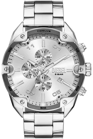 Diesel Chronograph SPIKED DZ4677, Quarzuhr, Armbanduhr, Herrenuhr, Edelstahlarmband, Stoppfunktion, Tag