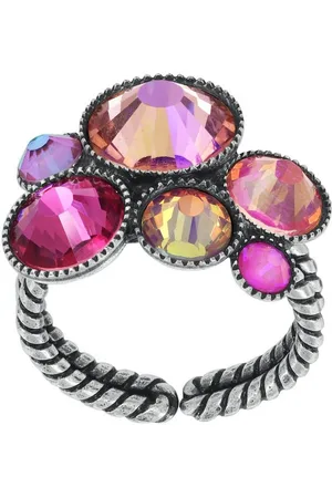 Konplott Fingerring Ring Water Cascade Glam pink antik Silber - Verkäufer: MST Frieling