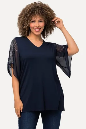 Ulla Popken Tunika Tunika Glitzersteinchen A-Linie V-Ausschnitt - Verkäufer: Popken Fashion Group