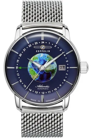 Zeppelin Automatikuhr Atlantic Automatic GMT 8468M-3, Armbanduhr, Herrenuhr, Made in Germany, Mechanische Uhr, Edelstahlband