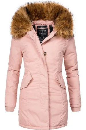 Marikoo Wintermantel Karmaa-Prc edler Parka mit Kunstfellkapuze