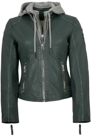 Mauritius Lederjacke GWFinja Gipsy - Damen Lederjacke Lammnappa Kapuze sage - Verkäufer: Lederjacken24