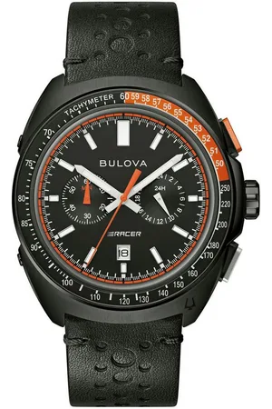 BULOVA Chronograph Racer 98B428, Armbanduhr, Quarzuhr, Herrenuhr, Saphirglas, Lederarmband