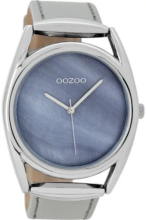 Oozoo Quarzuhr Damen Armbanduhr silber Analog, (Analoguhr), Damenuhr rund, groß (ca. 42mm) Lederarmband, Elegant-Style - Verkäufer: Fit4Style Silberschmuck - IMPPAC