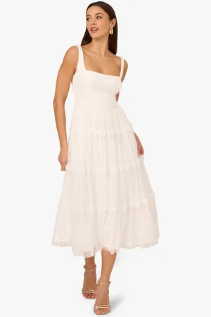 Adrianna Papell Abendkleid Crepe and Lace Midi Dress Abend, Anlass, Hochzeit, MOB - Verkäufer: GoJungo GmbH