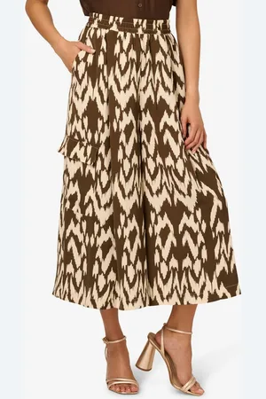 Adrianna Papell Stoffhose Wide Leg Pull On Cargo Gaucho Pant with Elastic Waistband Freizeit, Arbeit, Wochenende, Tag - Verkäufer: GoJungo GmbH