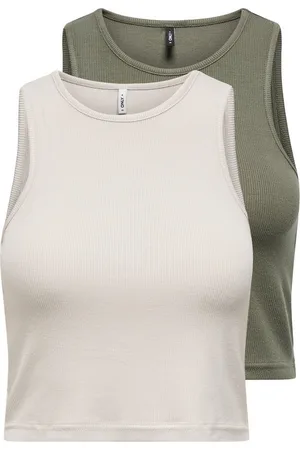 ONLY Crop-Top ONLBELIA S/L CROP TOP CS JRS 2PACK (Packung, 2-tlg)
