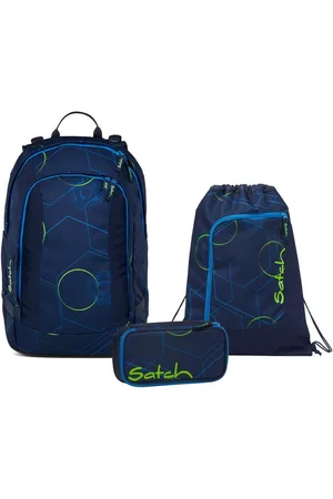 Satch Schulranzen Schulrucksack-Set AIR Blue Tech 3-teilig, Kollektion 2025 (3-teilig), Schulranzen, ergonomisch, Laptop-Fach, Your-Size-System - Verkäufer: DSBO