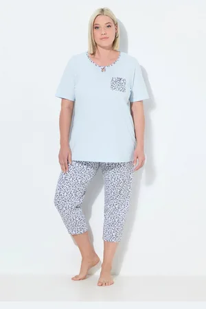 Ulla Popken Pyjama Pyjama Leomuster Rundhals Halbarm - Verkäufer: Popken Fashion Group