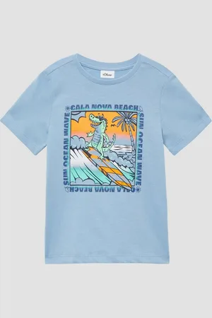 QS by s.Oliver Kurzarmshirt Baumwoll-T-Shirt mit Frontprint - Verkäufer: