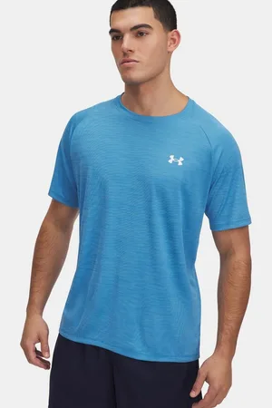 Under Armour Kurzarmshirt UA TECH TEXTURED SS OBSIDIAN/GREEN ABYSS/HTR/BLACK - Verkäufer: Sport Ehnert