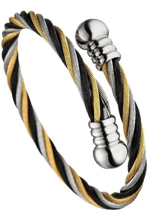 Jobo Armspange Armband in Tricolor-Optik, Edelstahl 3-farbig beschichtet