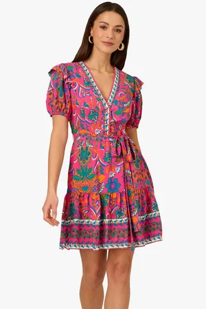 Adrianna Papell Sommerkleid Printed Short Flounce Dress Abendessen, tagsüber, Urlaub, Sommer, Anlass - Verkäufer: GoJungo GmbH