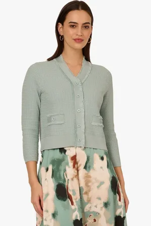 Adrianna Papell Strickjacke Knit Frayed Waffle Crop Cardigan Sweater Casual, Basic, Dinner, Work - Verkäufer: GoJungo GmbH