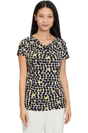 Betty Barclay Kurzarmshirt Printshirt mit Wasserfallausschnitt (1-tlg) Material