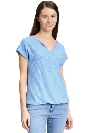 Betty & Co Kurzarmshirt Betty & Co Casual-Shirt mit Struktur (1-tlg) Material