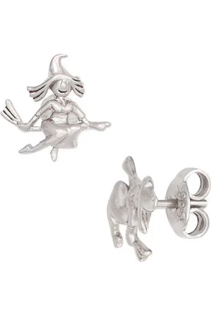 Jobo Paar Ohrstecker Hexe, 925 Silber