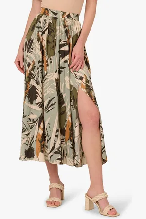 Adrianna Papell A-Linien-Rock Small Pleated Pull On Midi A-Line Side Slit Skirt Casual, Basic, Dinner, Work, Occasion - Verkäufer: GoJungo GmbH