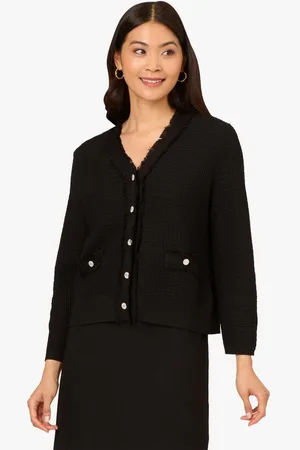 Adrianna Papell Strickjacke Knit Frayed Waffle Crop Cardigan Sweater Casual, Basic, Dinner, Work - Verkäufer: GoJungo GmbH