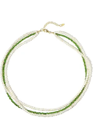 Cavill Silberkette Russischer Diopsid & Süßwasserperle Vergoldete Halskette, 26,505ct (1-tlg) - Verkäufer: Juwelo Deutschland GmbH
