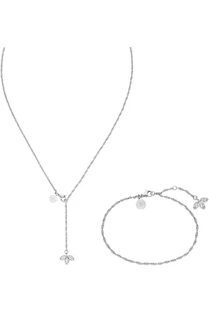 Purelei Schmuckset Schmuck Edelstahl Kette und Fußkette Mahina Club Lotus, 2308-MC-Lotus (Set, 2-tlg), mit Zirkonia (synth)