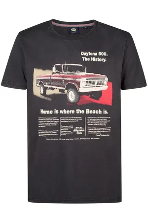 Petrol Industries T-Shirt T-Shirt – Daytona 500 Print, Anthrazit, 100 % Bio-Ba - Verkäufer: gerrys house of style