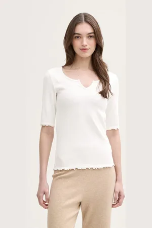 TOM TAILOR T-Shirt T-Shirt mit Rippstruktur - Verkäufer: TOM TAILOR