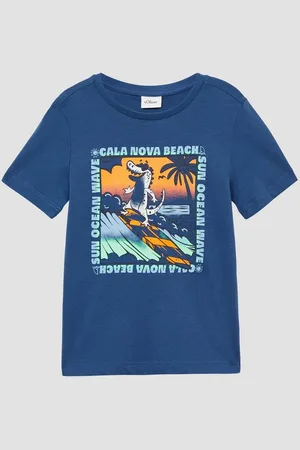 QS by s.Oliver Kurzarmshirt Baumwoll-T-Shirt mit Frontprint - Verkäufer:
