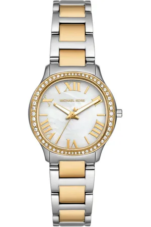 Michael Kors Quarzuhr SAGE 31 mm MK4910, Armbanduhr, Damenuhr, Edelstahlarmband, analog, Glassteine
